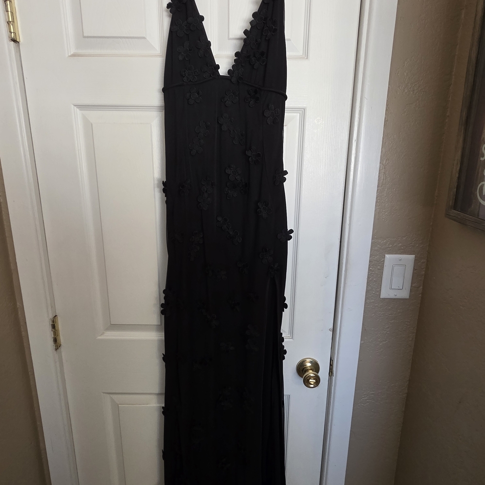 Hello Molly Black Floral Prom Dress